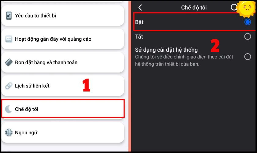 Cách bật chế độ tối trên Facebook điện thoại iPhone