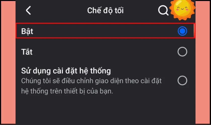 Bật chế độ tối trên Facebook Android