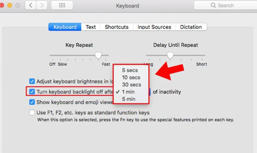 Cách tắt đèn bàn phím MacBook tự động khi không sử dụng