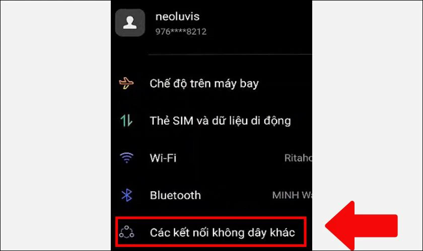 Tìm và chọn mục “Kết nối & chia sẻ”