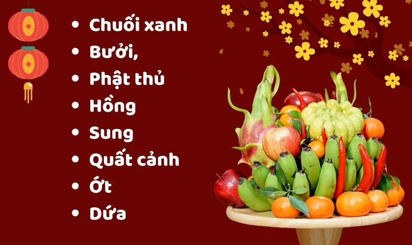 Cách bày mâm ngũ quả miền Bắc