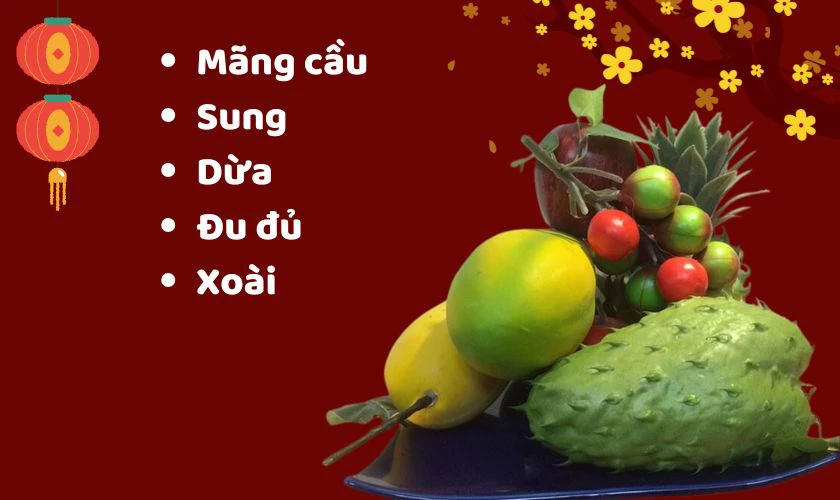 Cách bày mâm ngũ quả miền Nam