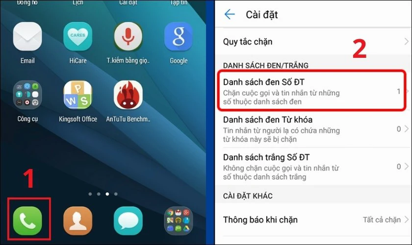 Bỏ chặn số điện thoại trên điện thoại Huawei