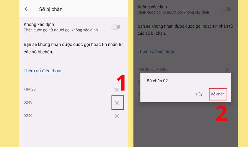 Cách bỏ chặn số điện thoại trên Xiaomi