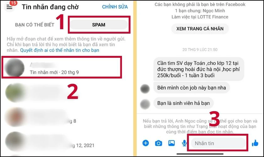 Cách bỏ Spam tin nhắn trên Messenger bằng điện thoại đơn giản