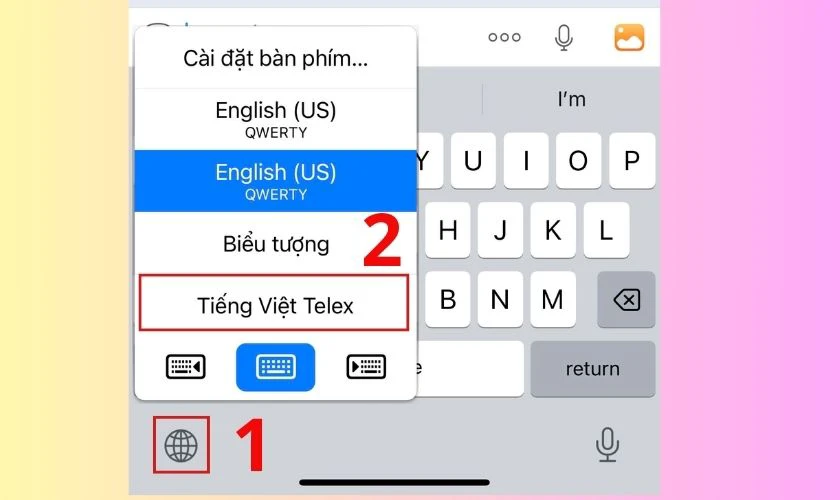 Cách cài đặt bàn phím tiếng Việt có dấu iPhone 16 kiểu Telex