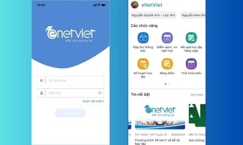 Mở ứng dụng tạo bản sao và thêm eNetViet từ danh sách ứng dụng có thể nhân đôi