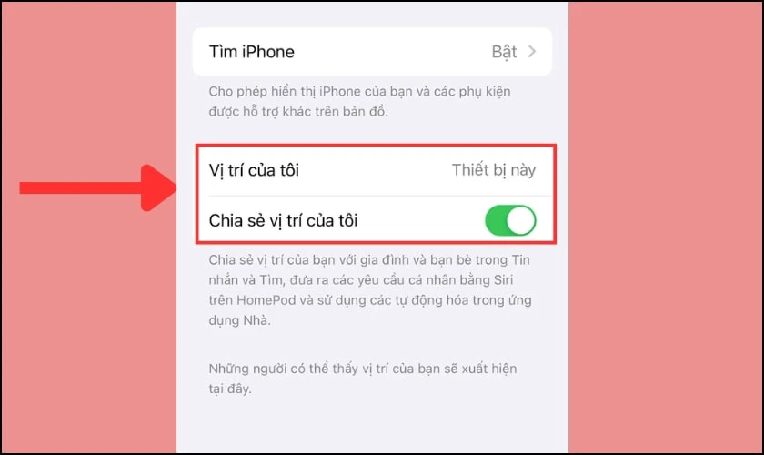 Bật tính năng định vị cụ thể