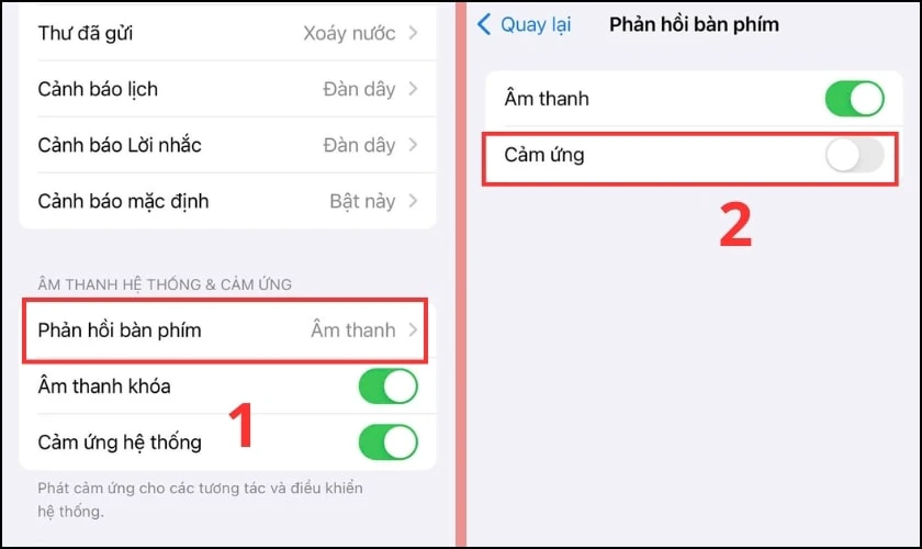 Phản hồi bàn phím