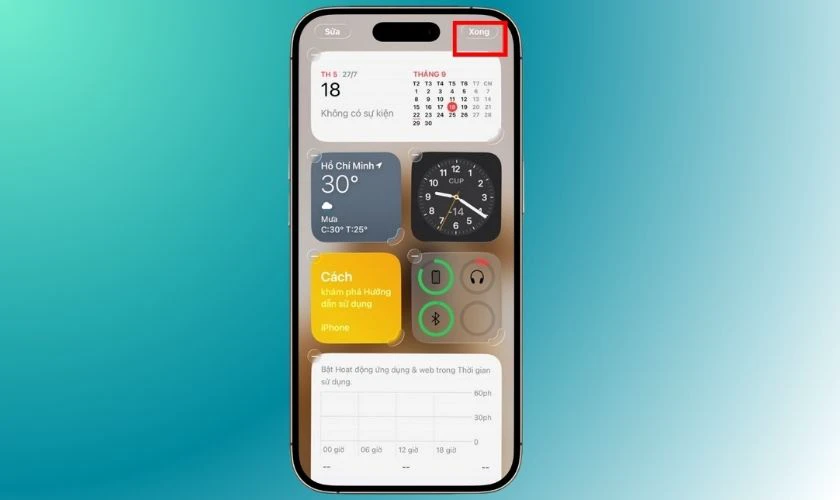 Nhấn Xong ở góc trên bên phải để lưu lại bố cục màn hình