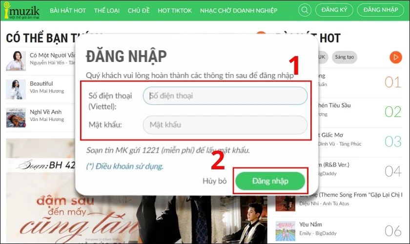 Cách đăng ký nhạc chờ Viettel bằng Imuzik