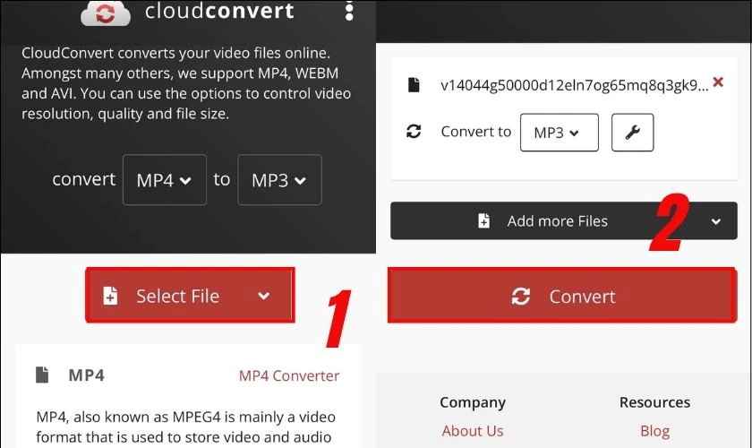 Chọn tùy chọn Convert MP4 to MP3 rồi nhấp Select File