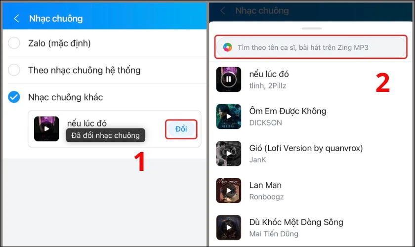 Cách thay đổi nhạc chuông Zalo trên iPhone