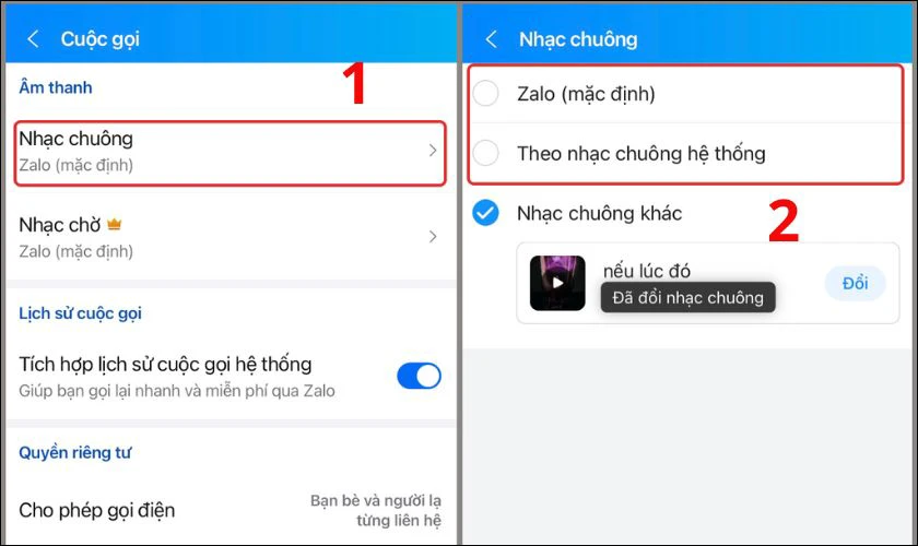 Làm sao để xóa nhạc chuông Zalo đã cài?