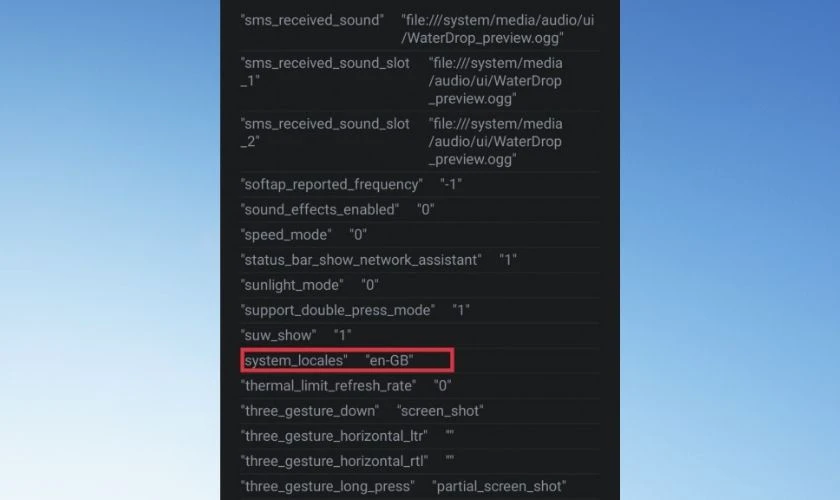 Mở SetEdit và tìm đến mục system_locales
