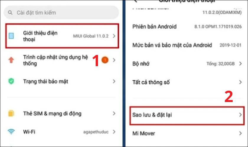 Khôi phục cài đặt gốc