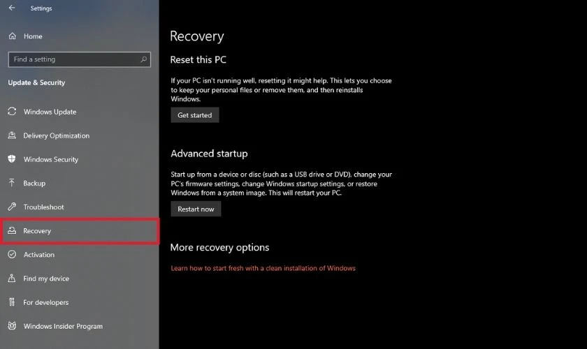 Cách cài lại Win 10 không mất dữ liệu