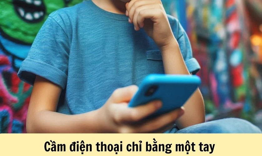 Cách cầm điện thoại chỉ bằng một tay có thể gây mất cân bằng