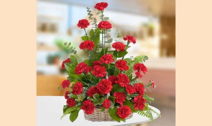 Giỏ hoa đỏ sang trọng