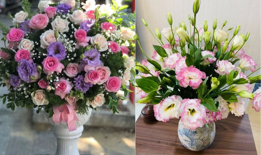 Mẫu Cắm Hoa Cát Tường Chưng Tết Tỏa Tròn Xung Quanh