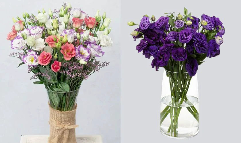 Mẫu Cắm Hoa Cát Tường Chưng Tết Dạng Đứng