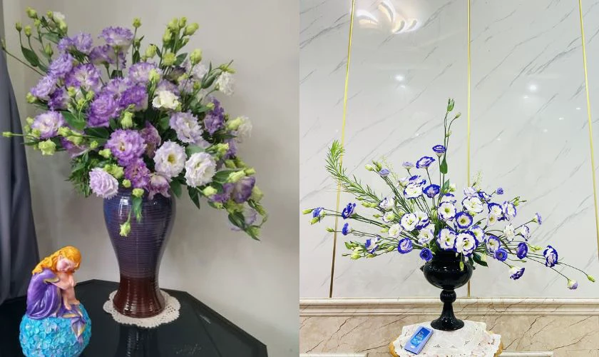 Cách cắm hoa cát tường ngày Tết theo hình chéo