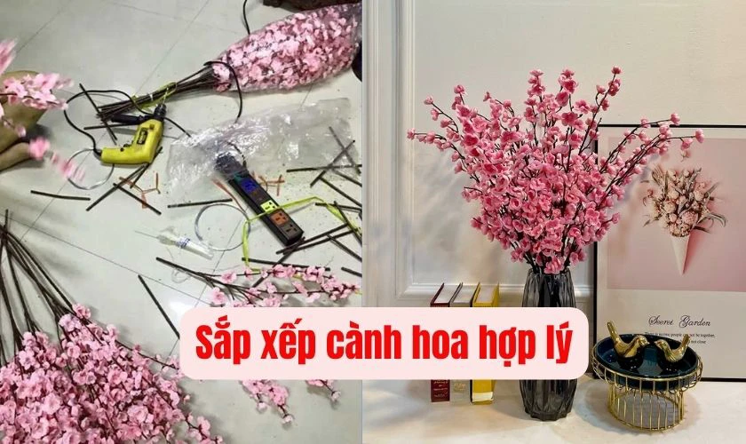 Khi cắm, hãy bắt đầu từ những cành hoa cao ở trung tâm