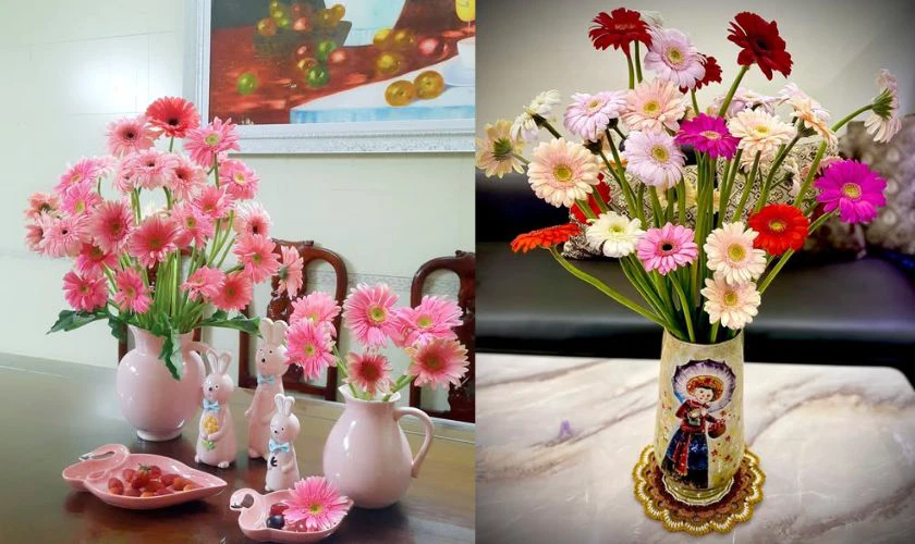 Mẫu cắm hoa đồng tiền ngày Tết ấn tượng