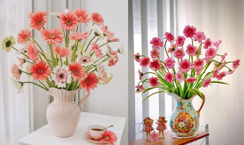 Cách cắm hoa đồng tiền ngày Tết hình dẻ quạt