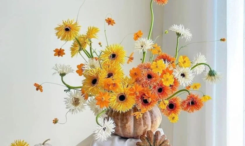 Cách cắm hoa đồng tiền ngày Tết và cúc vàng