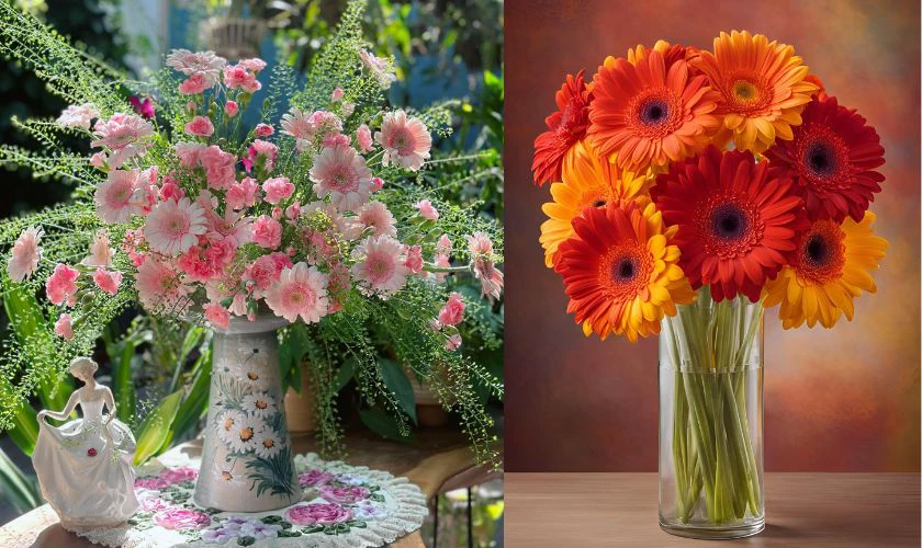 Mẫu cắm hoa đồng tiền ngày Tết đẹp mắt