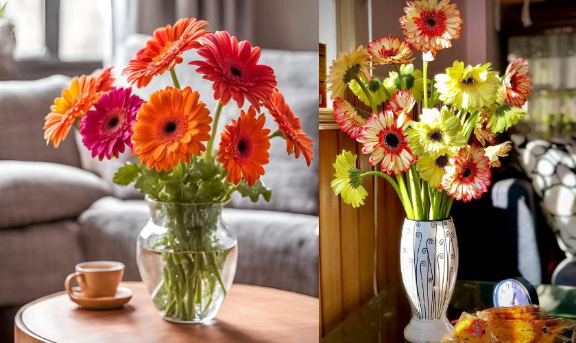 Mẫu cắm hoa đồng tiền ngày Tết thanh lịch