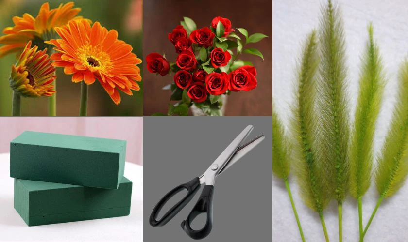 Chuẩn bị cắm hoa đồng tiền ngày Tết hình oval
