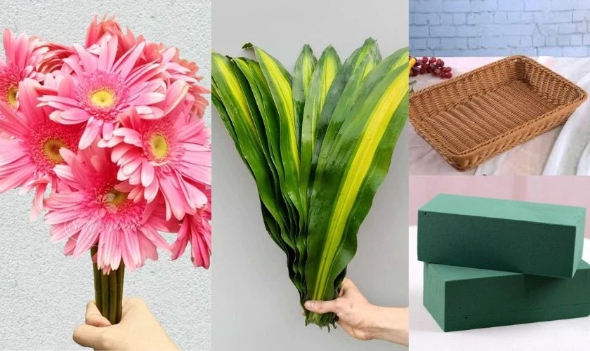 Nguyên liệu cần để cắm hoa hình chữ L