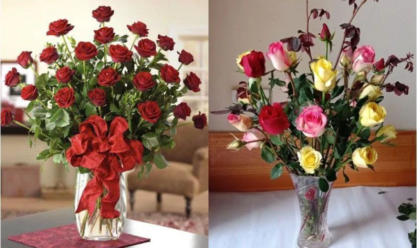 Cách cắm hoa hồng ngày Tết theo phong cách truyền thống