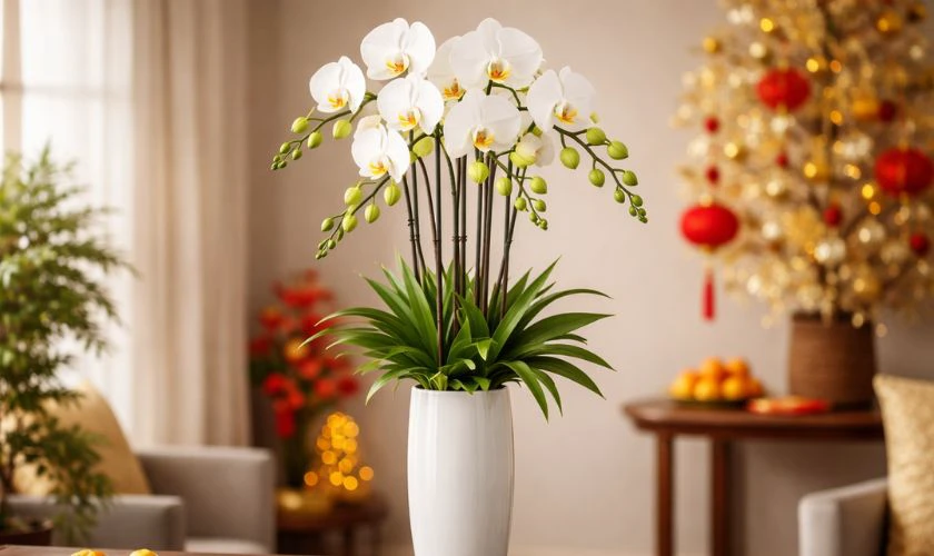 Cách cắm hoa lan ngày Tết