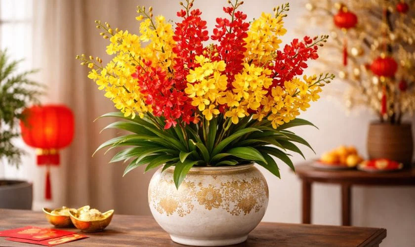 Cách cắm hoa lan ngày Tết sang trọng