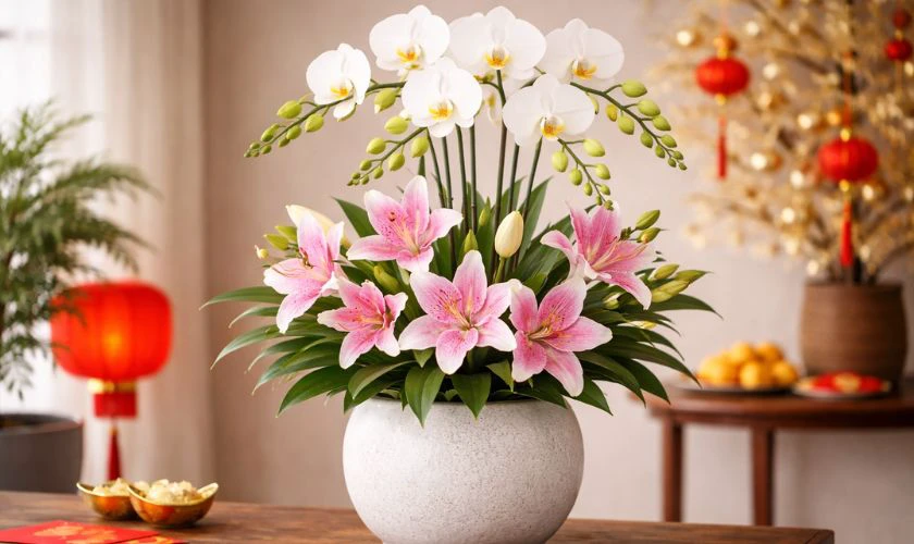 Cách cắm hoa lan ngày Tết chi tiết