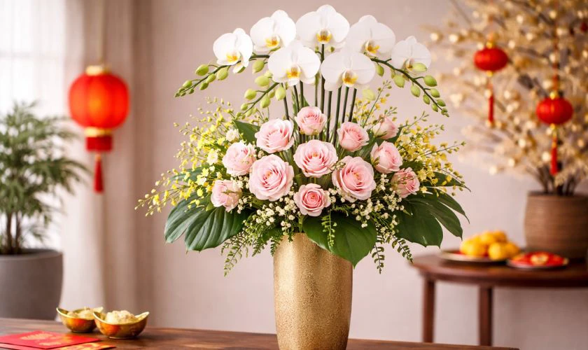 Cách cắm hoa lan ngày Tết tại nhà