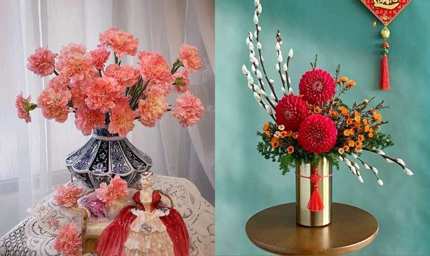 Bình hoa phăng đỏ