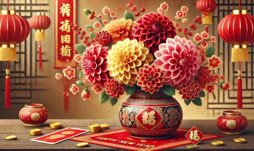 Có nên cắm hoa thược dược ngày Tết không?