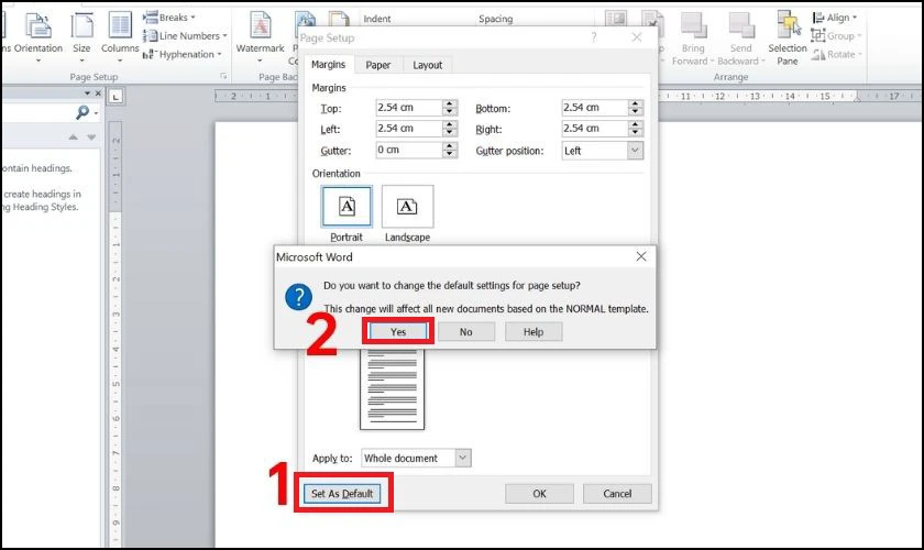 Cách thiết lập căn lề mặc định trong Word