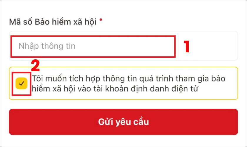 Nhập mã số bảo hiểm xã hội