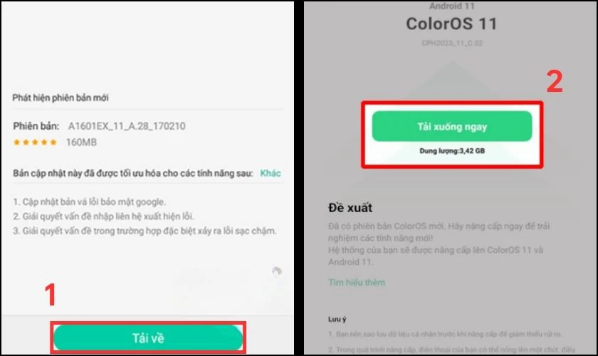 Cách cập nhật phần mềm OPPO trong Cài đặt nhanh