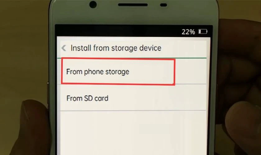 From phone storage