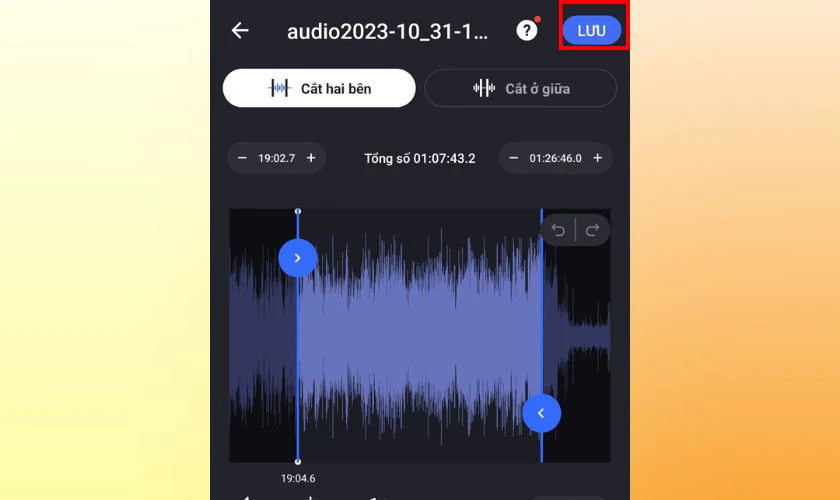 Thực hiện cắt và lưu file