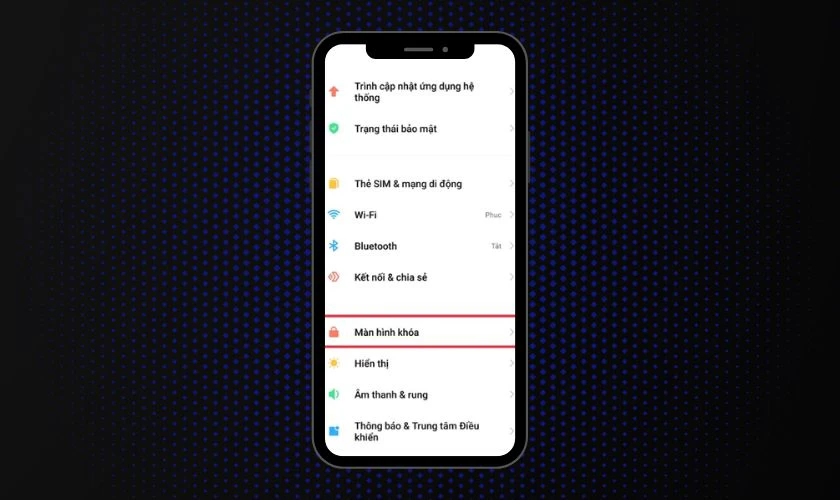 Chọn mục Màn hình khóa hoặc Always-on Display & Màn hình khóa