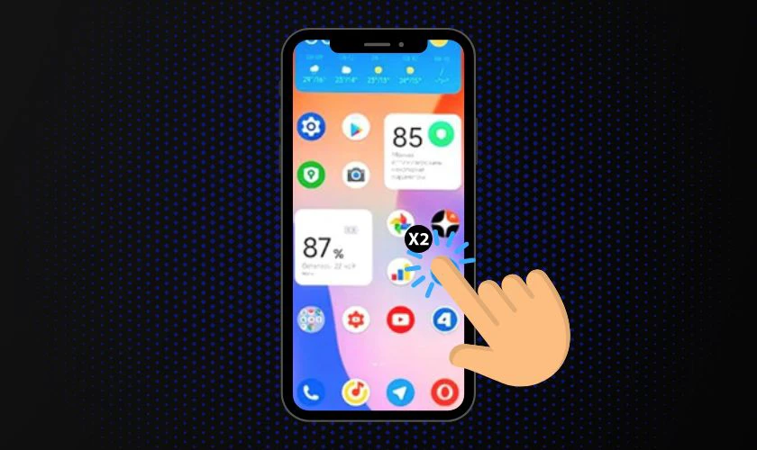 Sau khi bật, bạn có thể chạm vào màn hình khi thiết bị đang khóa để tắt
