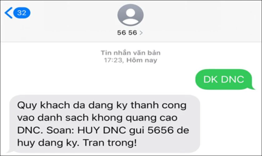 Đăng ký danh sách không quảng cáo