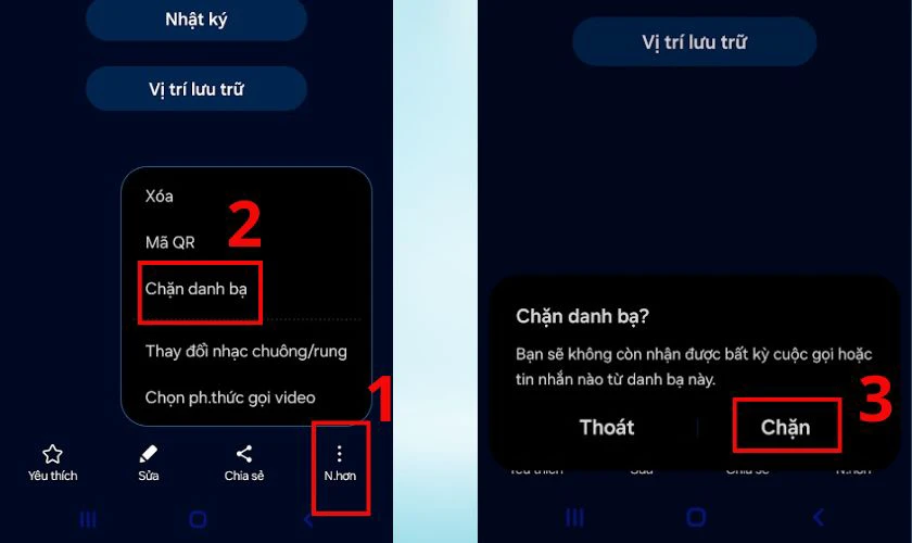 Cách chặn số điện thoại trong danh bạ